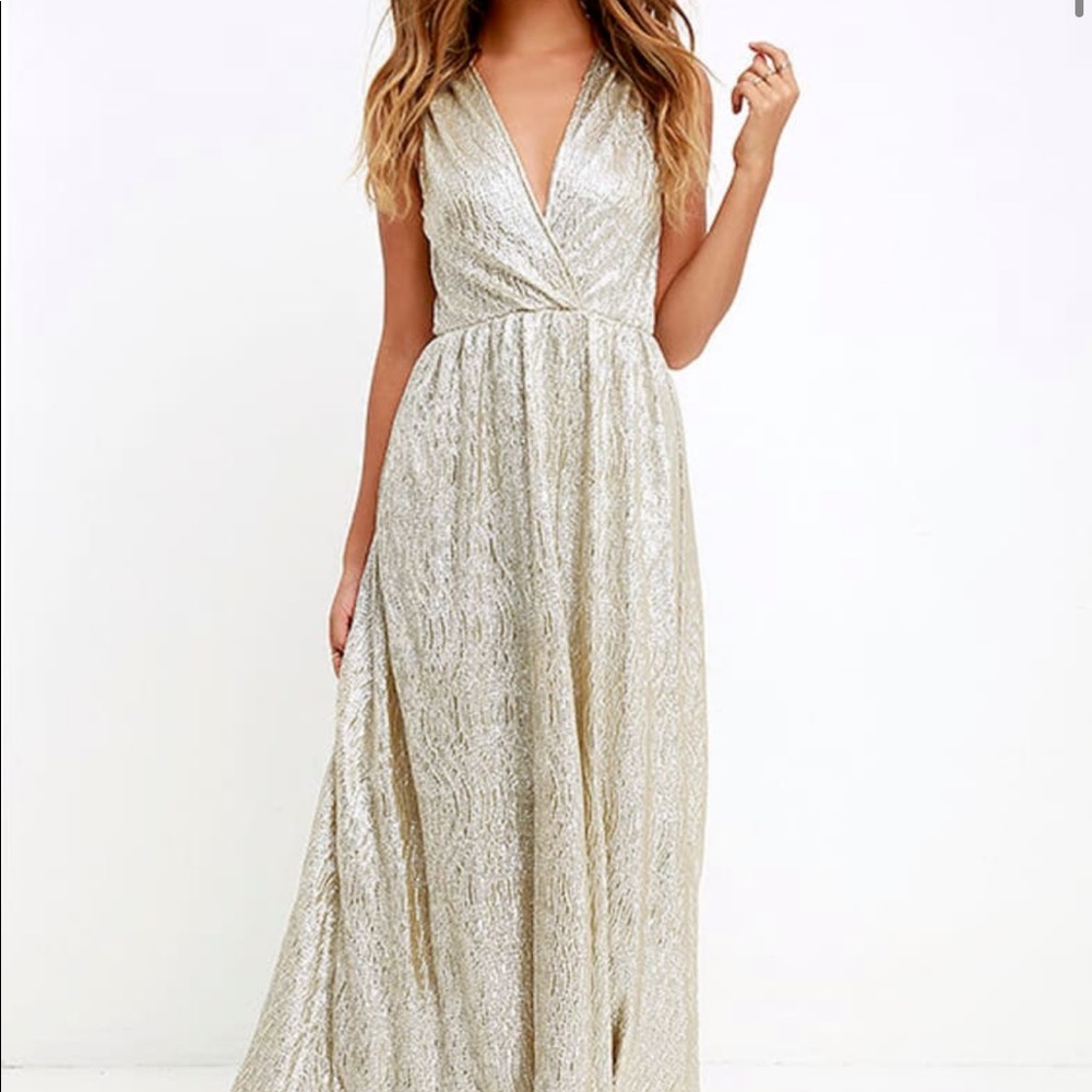 Lulu’s Gold Maxi Dress
